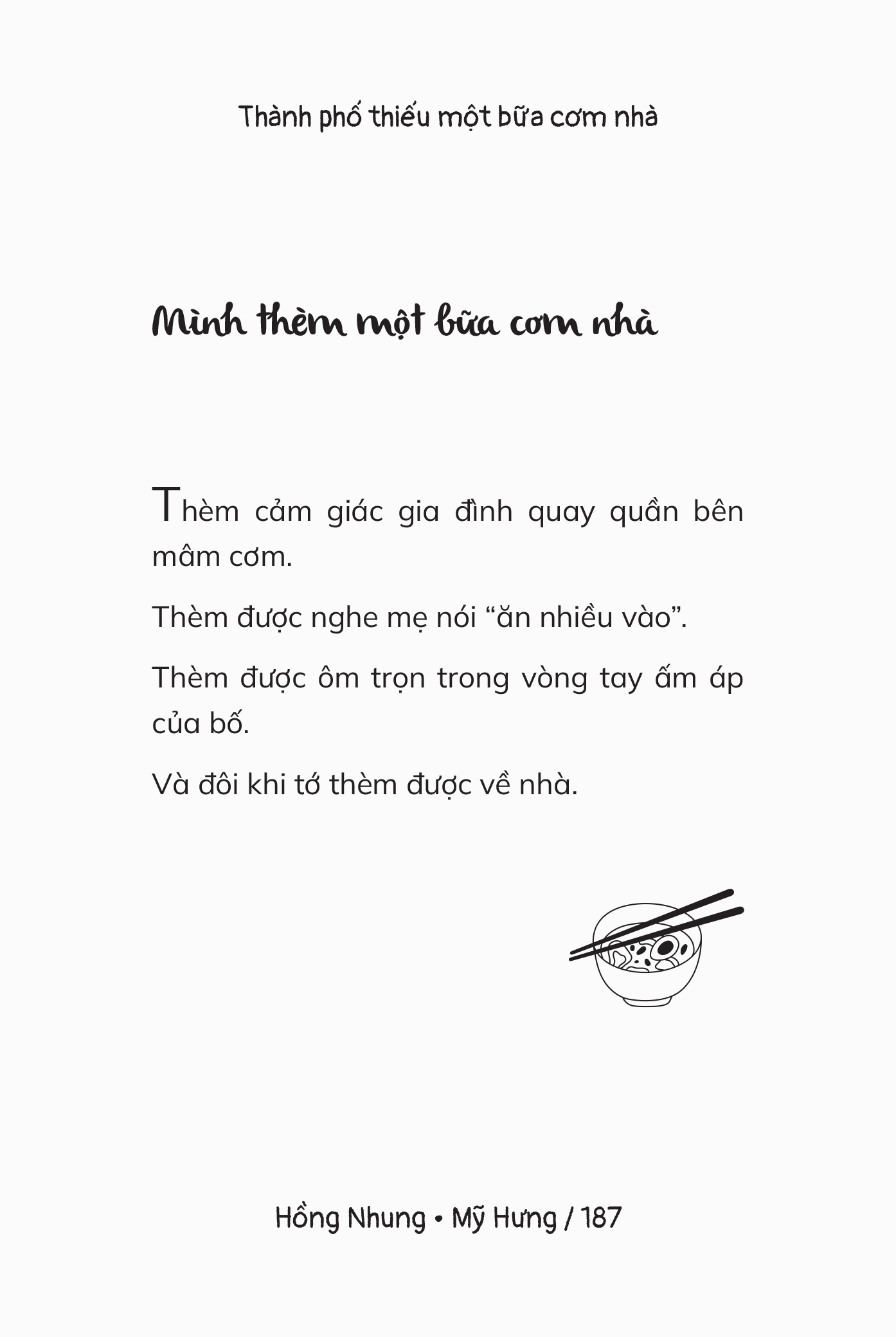 Sách Thành Phố Thiếu Một Bữa Cơm Nhà - Hồng Nhung &amp; Mỹ Hưng
