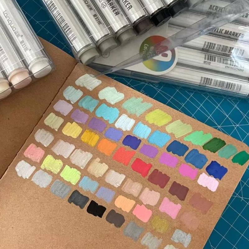 Hộp 9 Bút Màu Xám Nâu Acrylic Marker Gray Brown Series - Languo M510-3