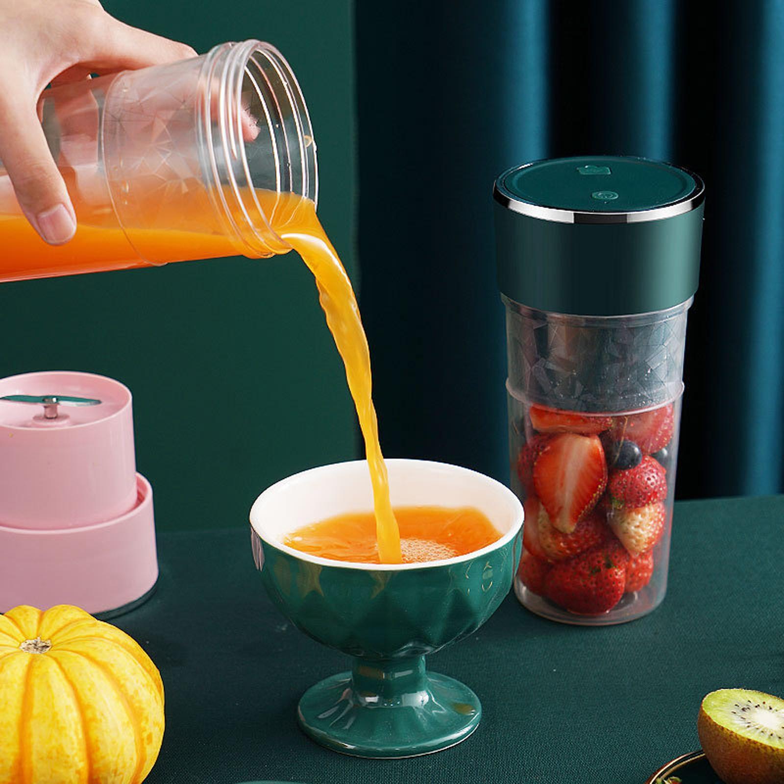 Portable Blender Jucie Fruit Blender Breakfast Drinkware Cup for Travel Pink