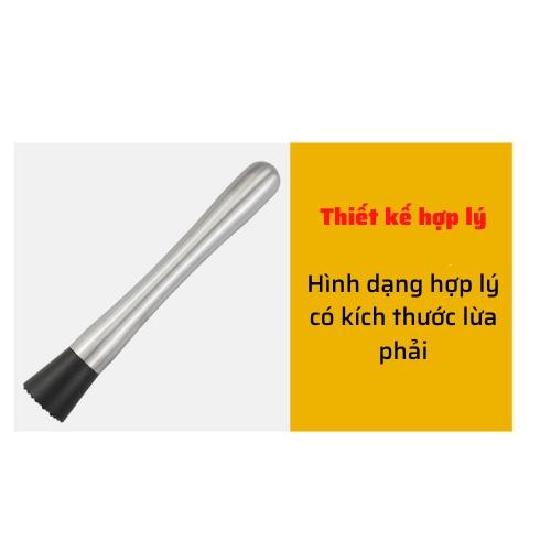 Chày dầm pha chế cocktail Inox cao cấp chày bar chuyên dụng dầm hoa quả dụng cụ nghiền khuấy pha chế đồ uống tiện lợi