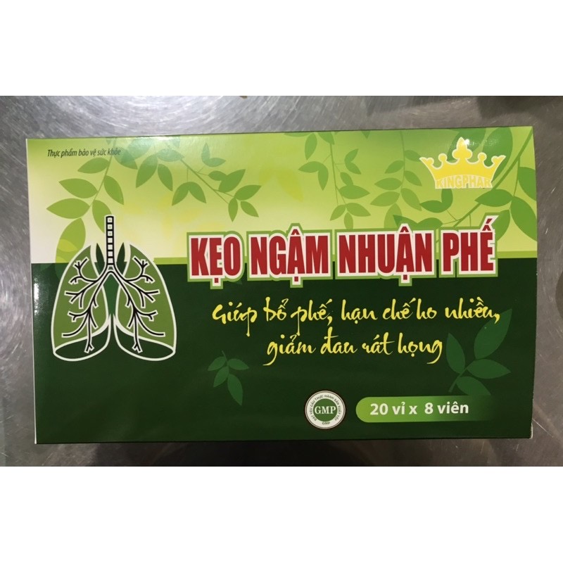 Combo 5 vỉ kẹo ngậm nhuận phế Kingphar, vỉ 8 viên, giúp giảm ho, bổ phế, làm ấm đường hô hấp