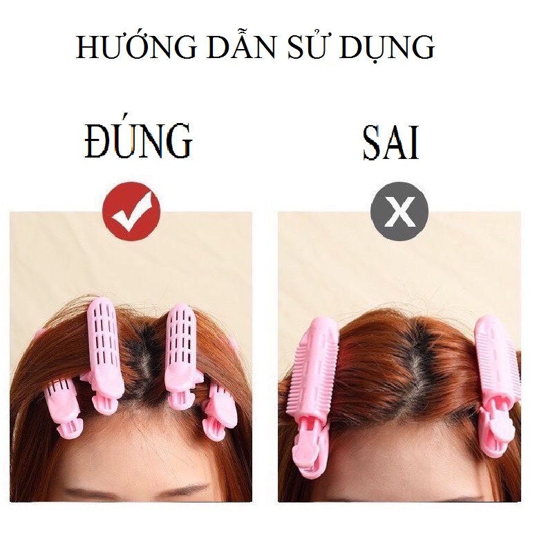 SET 2 CHIẾC KẸP PHỒNG CHÂN TÓC TỰ NHIÊN HÀN QUỐC KHÔNG NHIỆT, KHÔNG HƯ TÓC - giao màu ngẫu nhiên