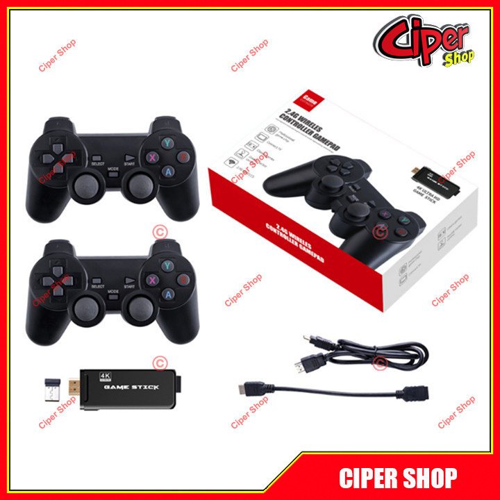 Bộ Game Stick 4K HDMI - Máy Chơi Game Điện Tử 4 Nút Cầm Tay Không Dây HDMI PS3000 + Hơn 3500 game