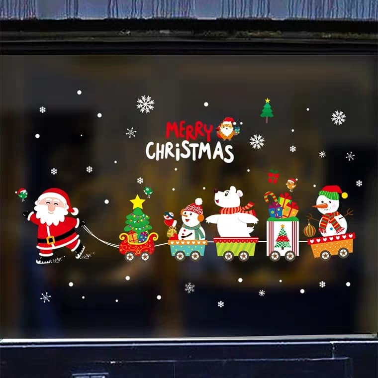 Decal dán kính trang trí Noel - Nhiều họa tiết