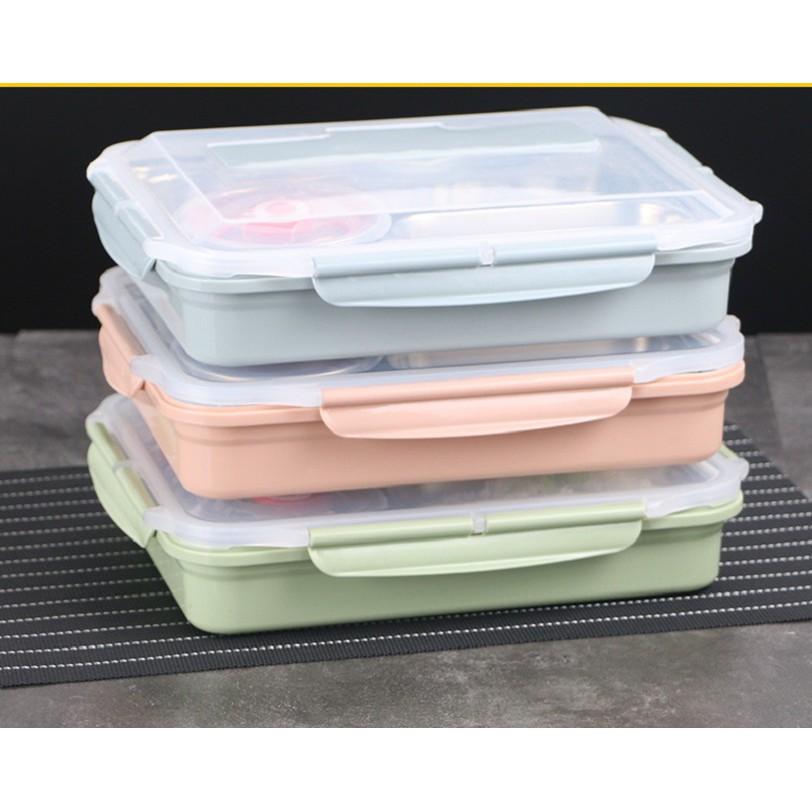 ️ Hộp đựng đồ ăn 5 ngăn bằng thép 304 31.5x25cm -MS