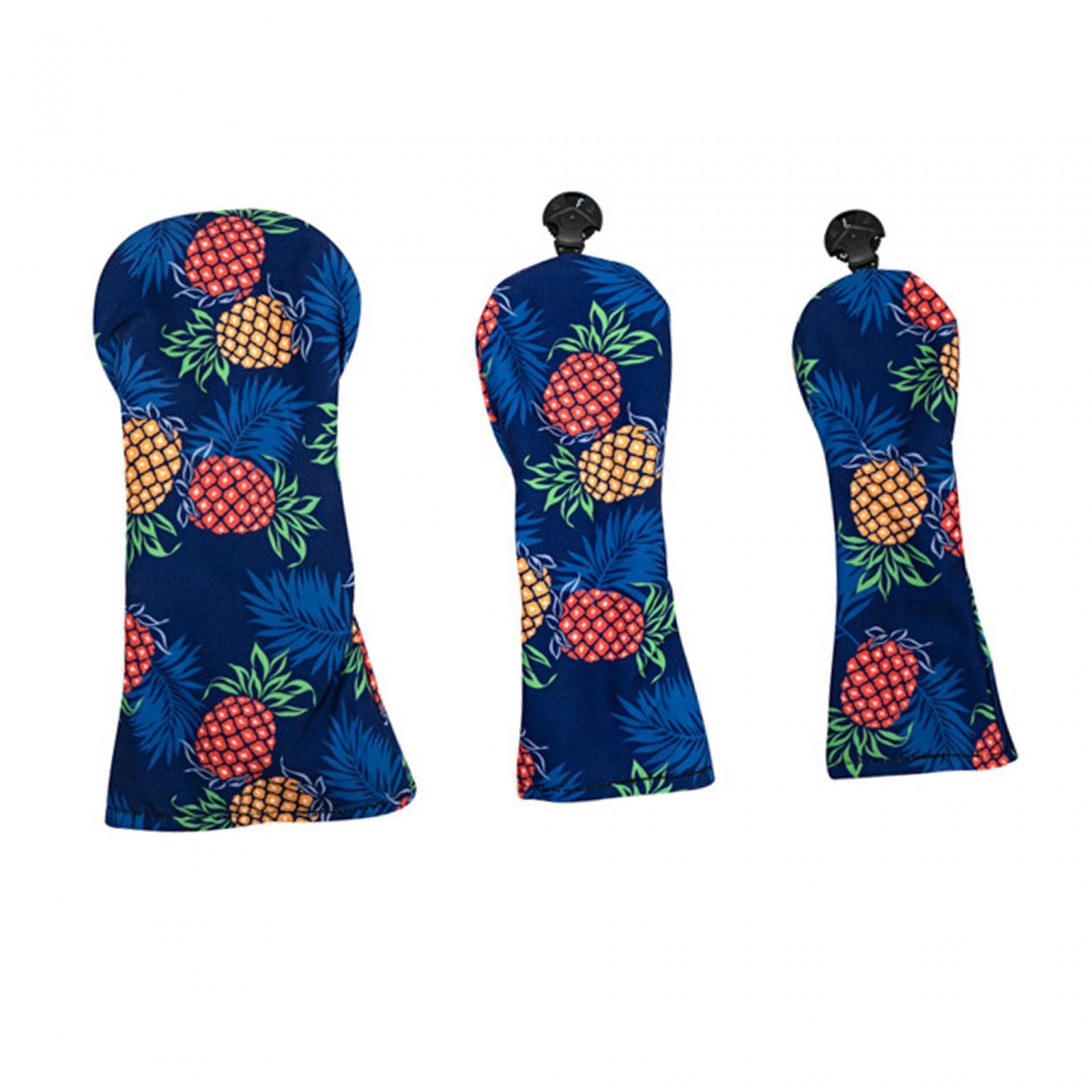 3x Golf Club Head Covers Golf Wood Covers with Tags Golf Cue Protect Case Durable Golf Wood Headcover Golf Fairway Wood Cover