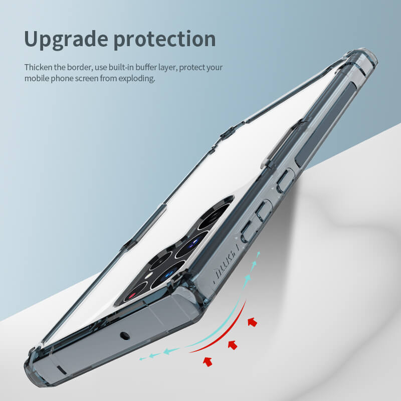 Ốp lưng silicon trong suốt cho Samsung Galaxy S22 Ultra hiệu Nillkin Nature Pro mỏng 0.6mm - hàng nhập khẩu
