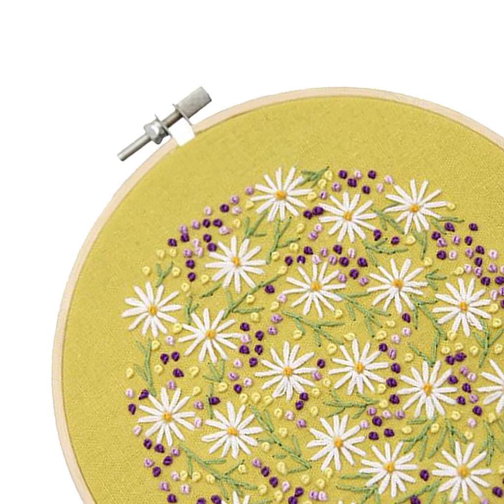 Embroidery Hoop Kids Adult Cross Stitch Threads Kits Flower Leaves 2 Styles