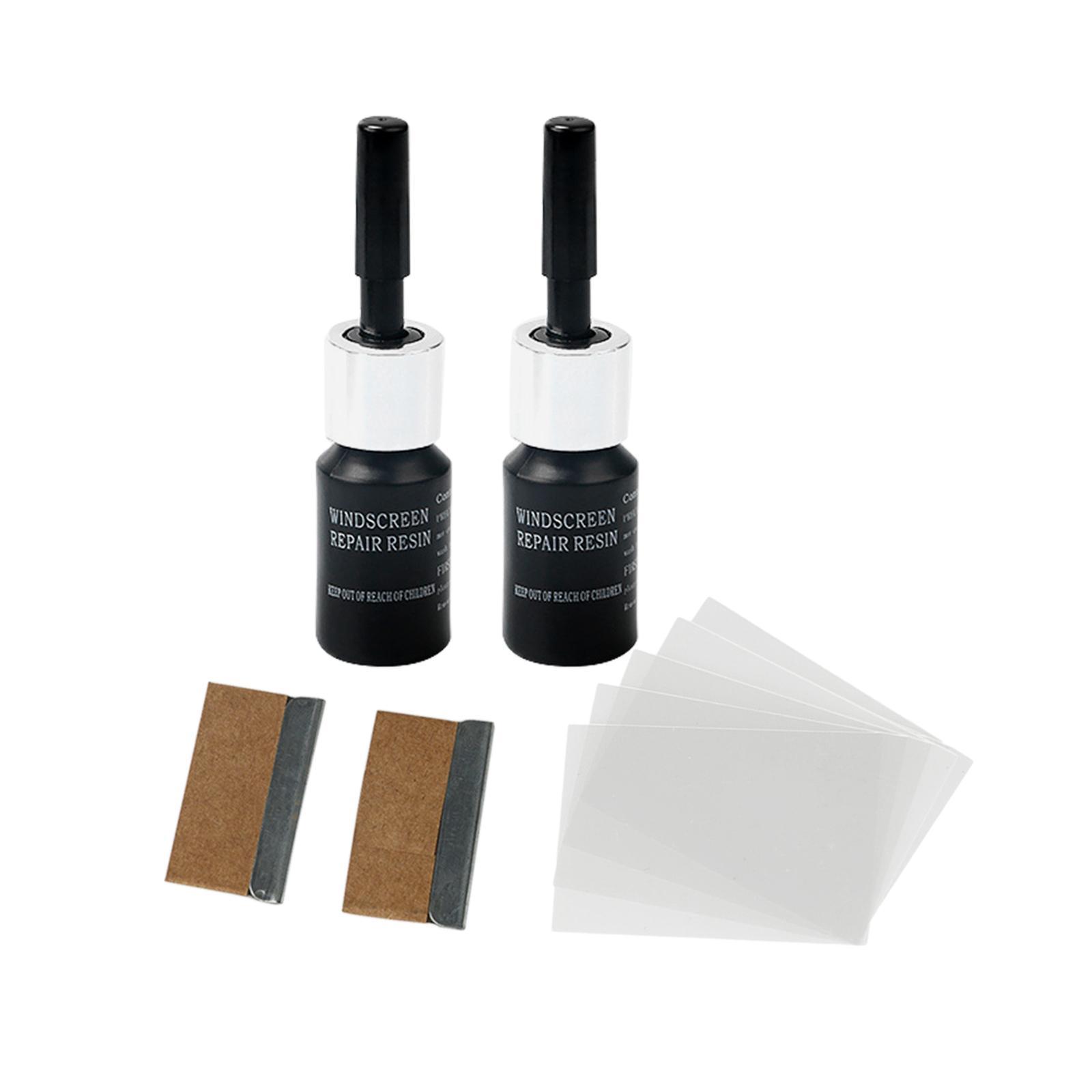 2Pcs Vehicle Glass Repair Fluid Windshield Resin Crack Tool Car Fix Windscreen Tool