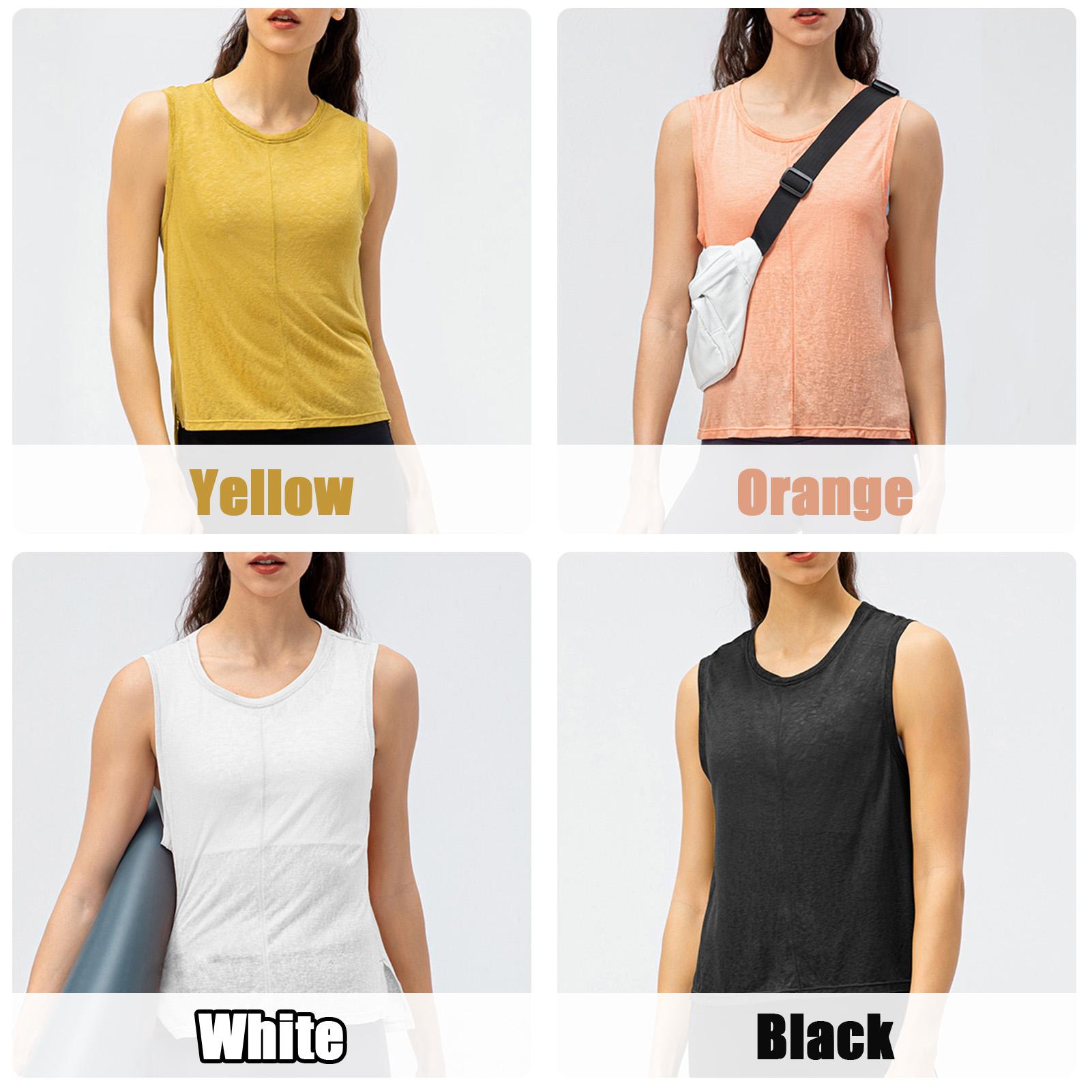 Áo tank top thể thao không tay mỏng nhẹ cho nữ tập yoga, pilates