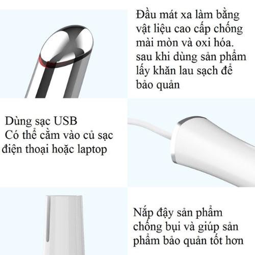 Máy Massage Vùng Mắt, Xóa Nếp Nhăn, Giảm Thâm Quầng Và Đánh Tan Bọng Mắt, Đẩy Tinh Chất Dưỡng Da