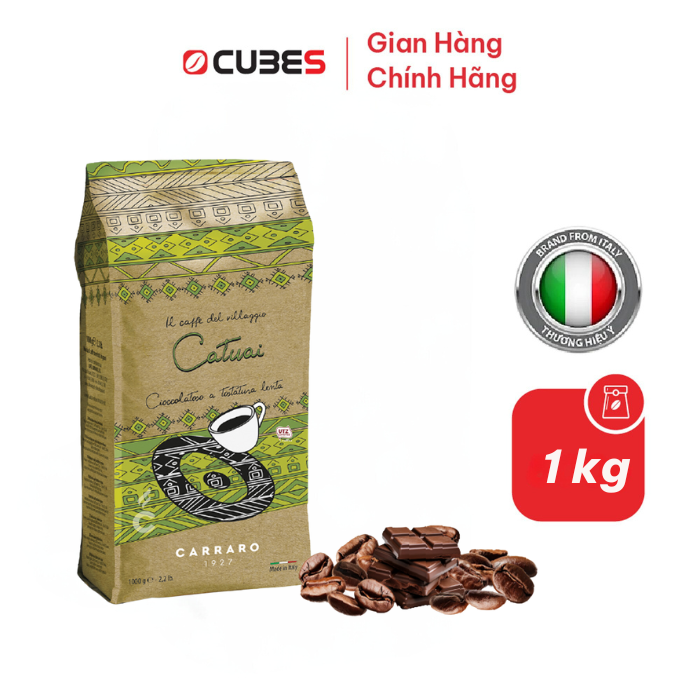 Cà phê hạt Carraro Villaggio Catuai 1kg - Hàng nhập khẩu từ Ý