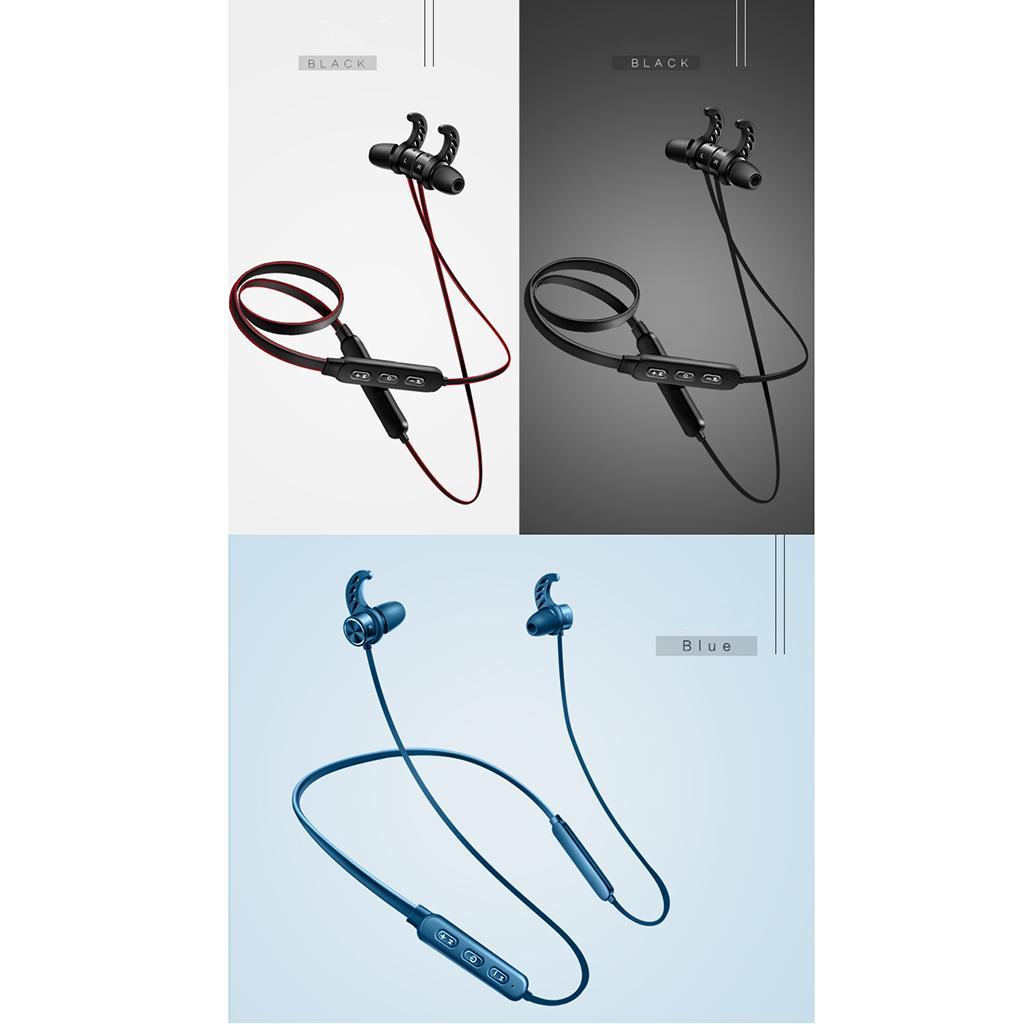 Sports Bluetooth Earphone  Earpiece Wireless Neck-hook Headset black