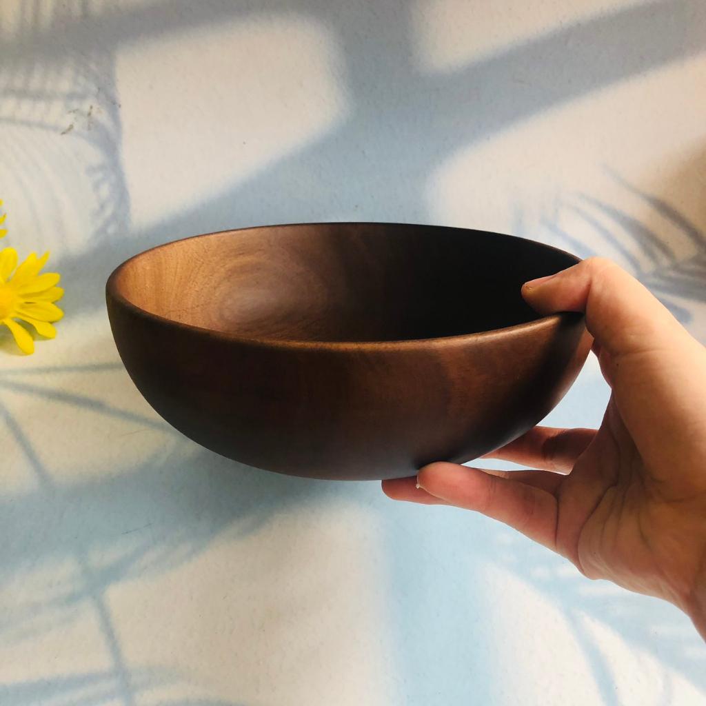 Bát/Tô Gỗ Keo Nâu Chocolate 20x7 cm, Bát Đựng Salad, Soup, Cháo Tiện Lơi, Phụ Kiện Nhà Hàng, Khách Sạn, Resort Xinh Xắn