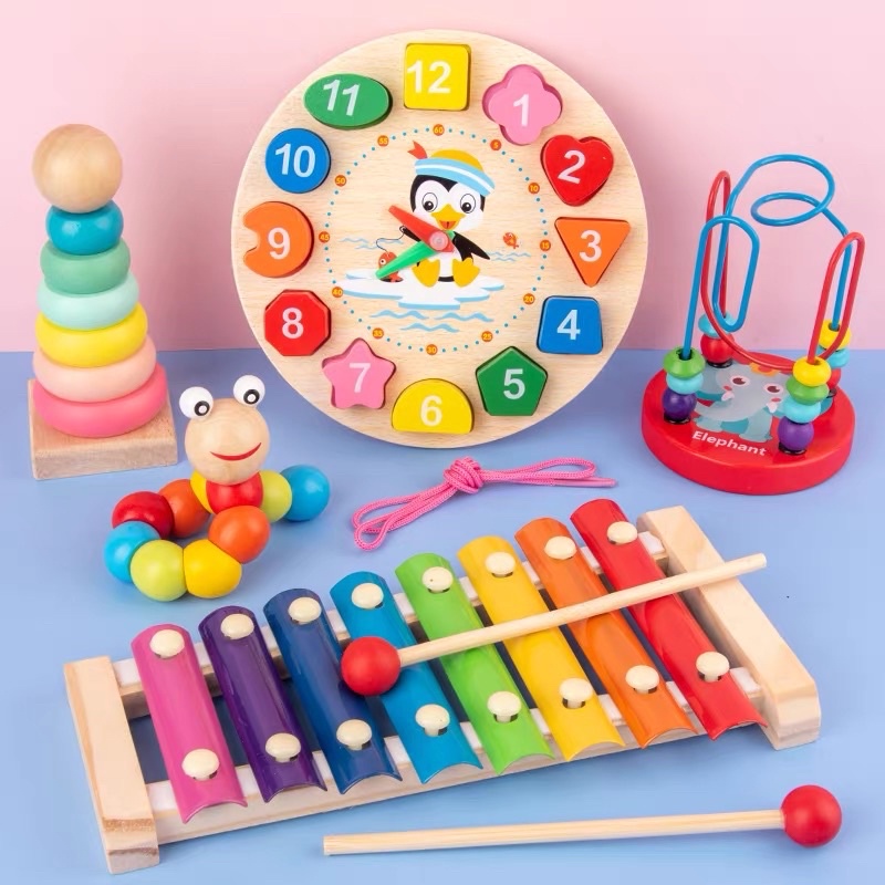 Combo 6 Món Đồ Chơi Gỗ Phát Triển Trí Tuệ Cho Bé - Đồ Chơi Gỗ Thông Minh, An Toàn Cho Bé - Hàng Chính Hãng MINIIN
