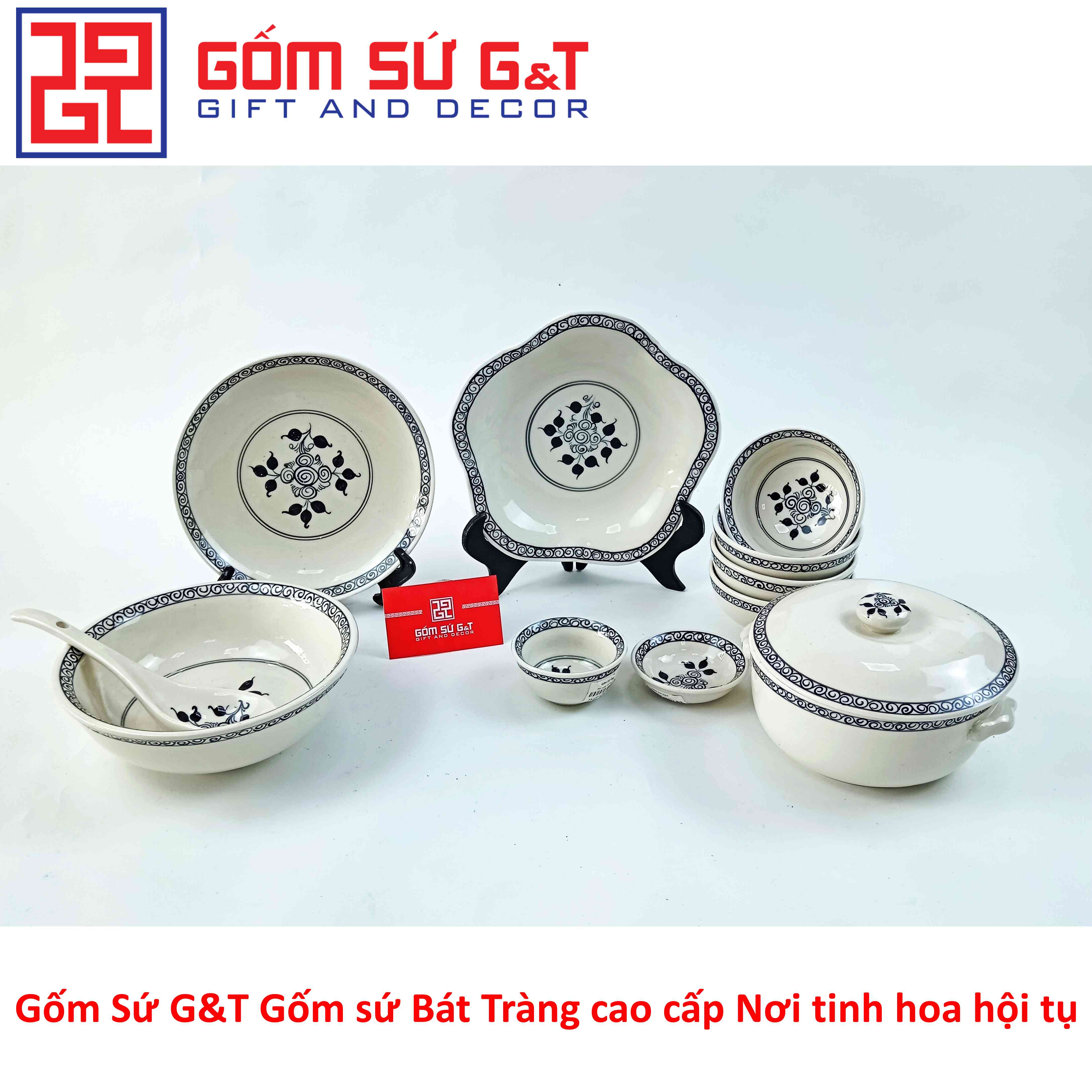 Bộ đồ ăn 4 người vẽ hoa móc Gốm Sứ G&amp;T