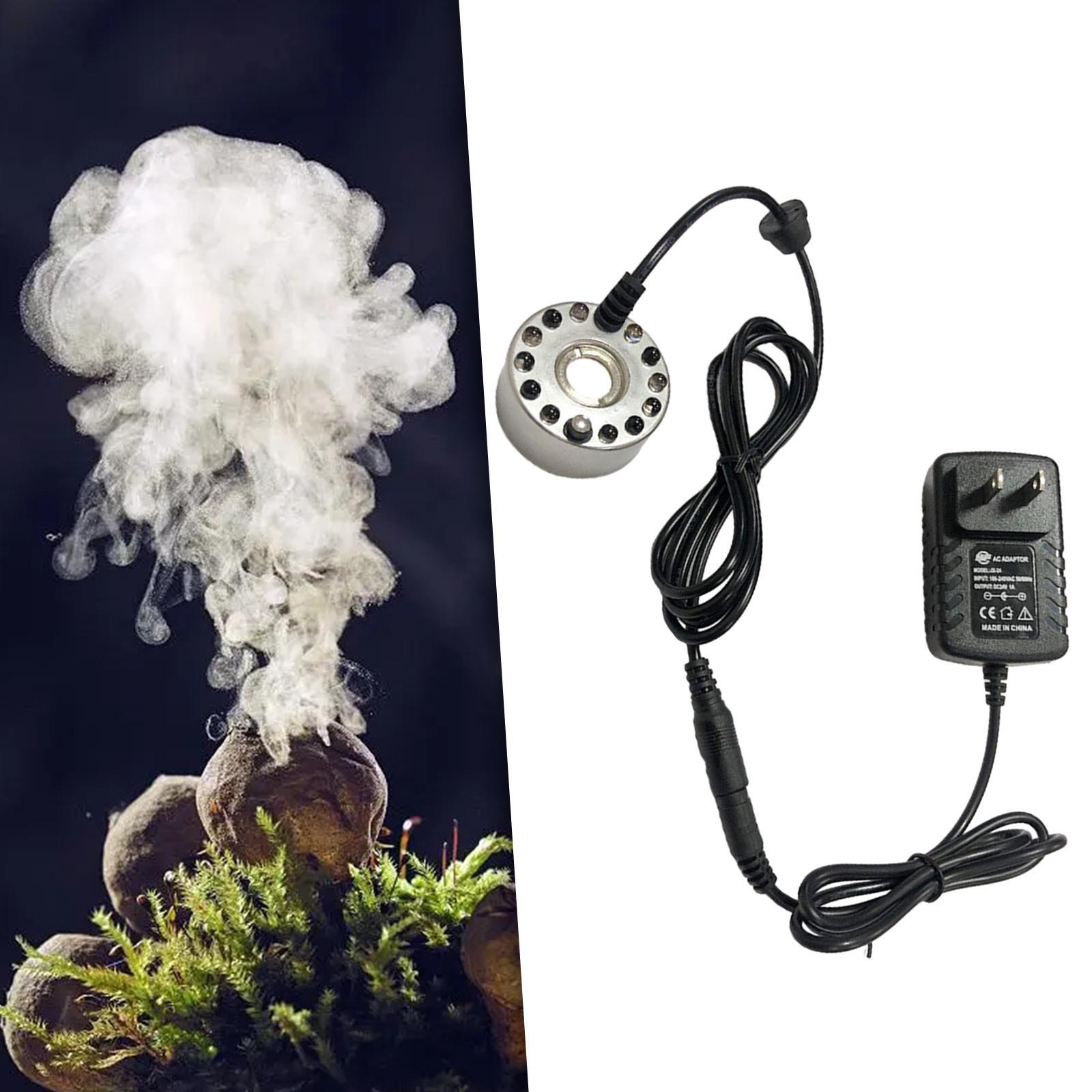 Pond Fog Machine Air Humidifier 12 LED Lights US Adapter Plug for Vase Basin