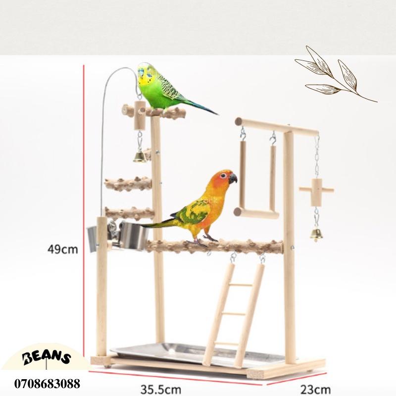 Cầu đứng gỗ dành cho chim, vẹt size nhỏ, size trung như lovebird, yến phụng, cock, sun, xích, ngực hồng,...