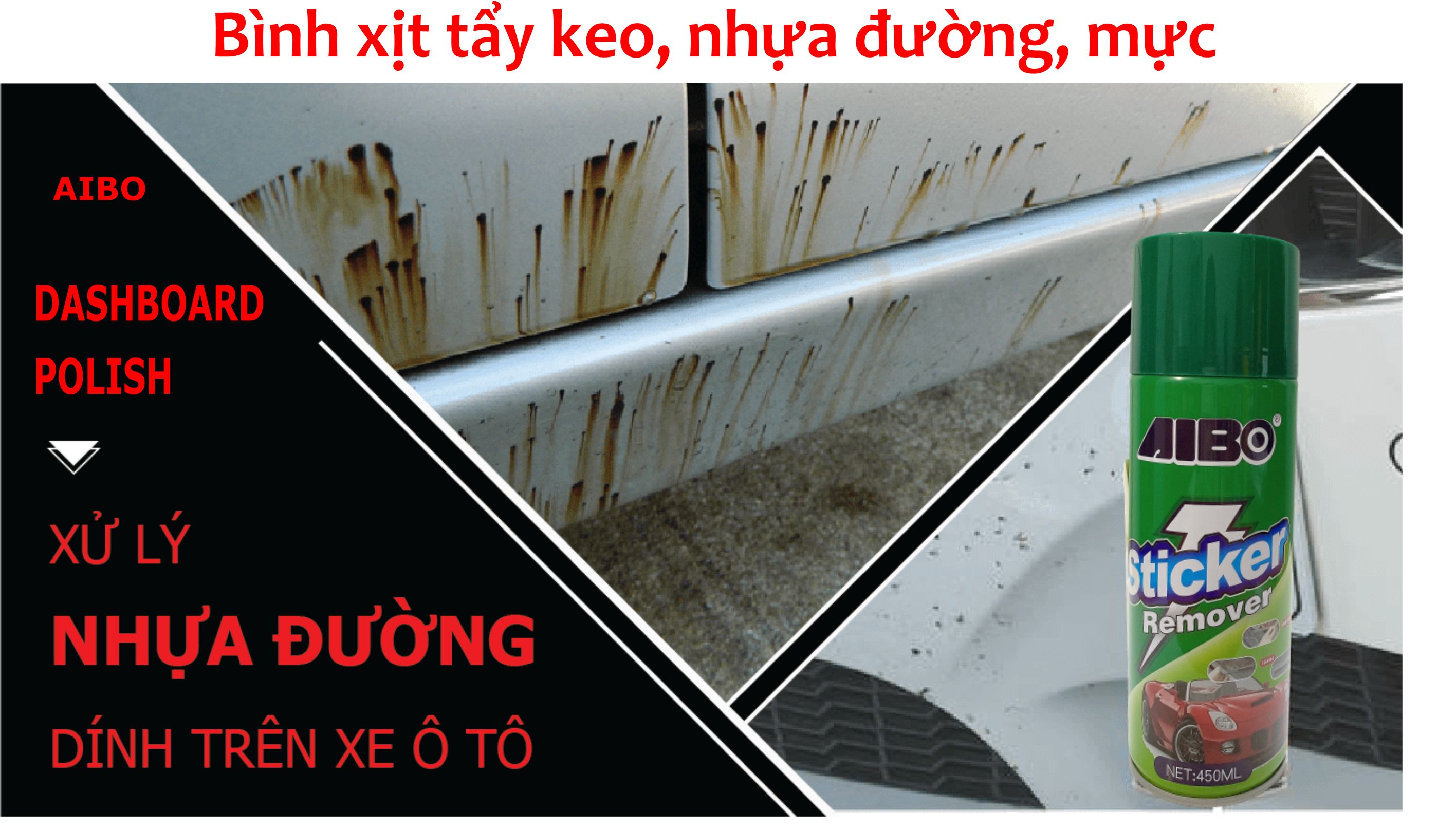 Bình xịt tẩy vết bẩn, keo dán, nhựa đường AIBO