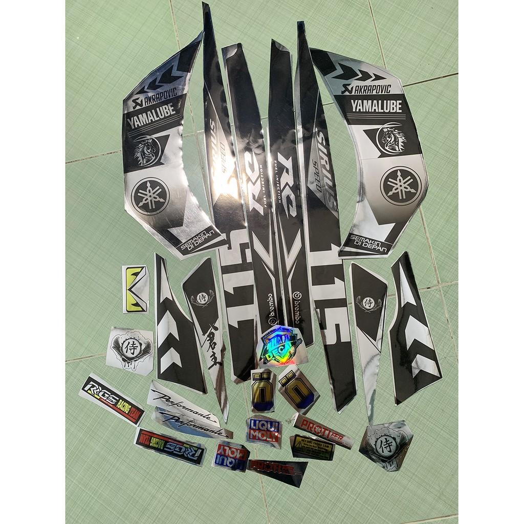 Tem sirius fi RC bạc đen crom