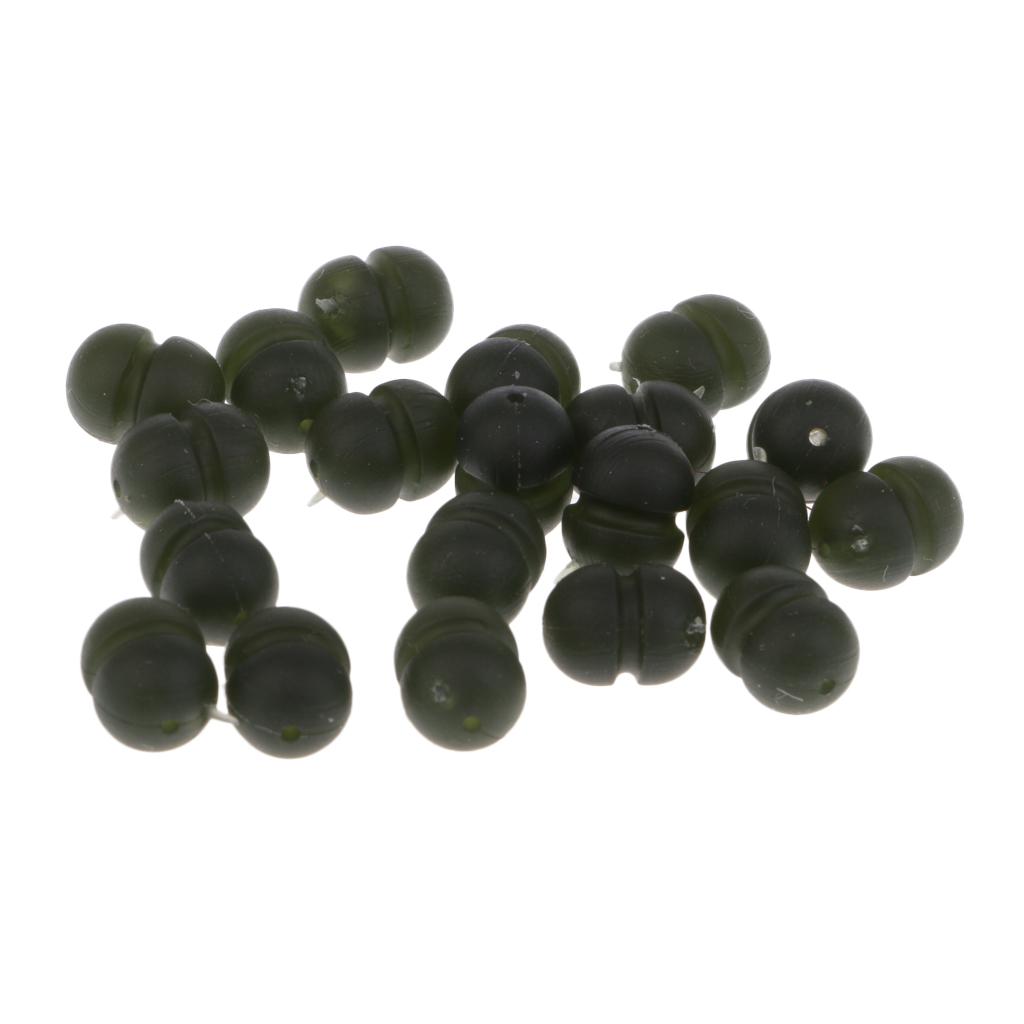 20pcs Heli/Chod Runner Beads Green Rubber Carp Fishing Terminal Rig Tackle