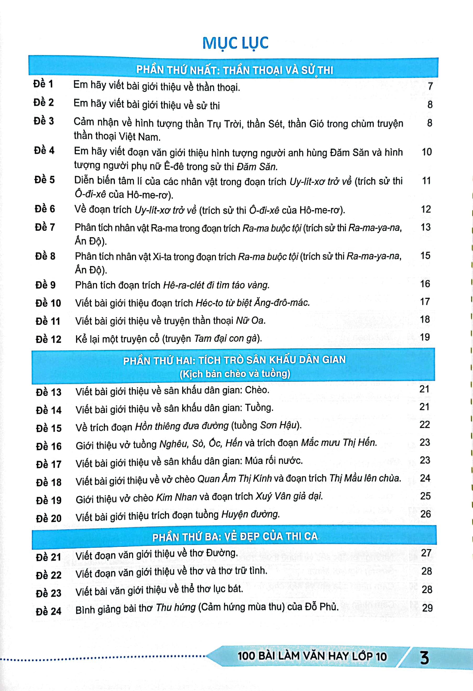 100 Bài Làm Văn Hay 10