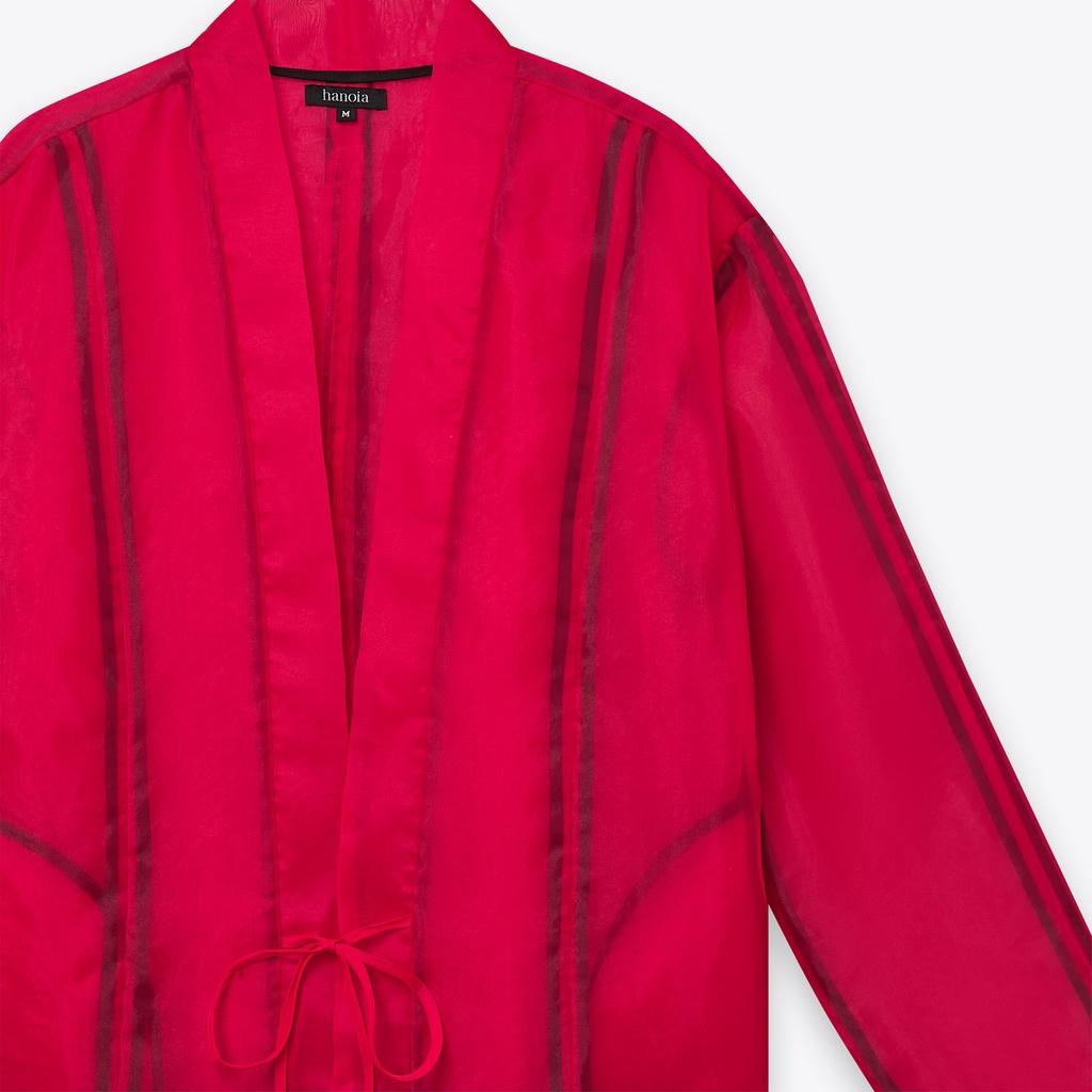 Áo khoác dáng dài xếp ly organza voan kính AIONAH Hanoia - Hàng chính hãng