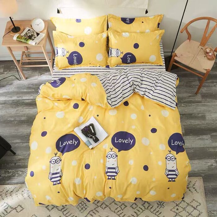 Bộ chăn ga gối lovely vàng 1m6x2m