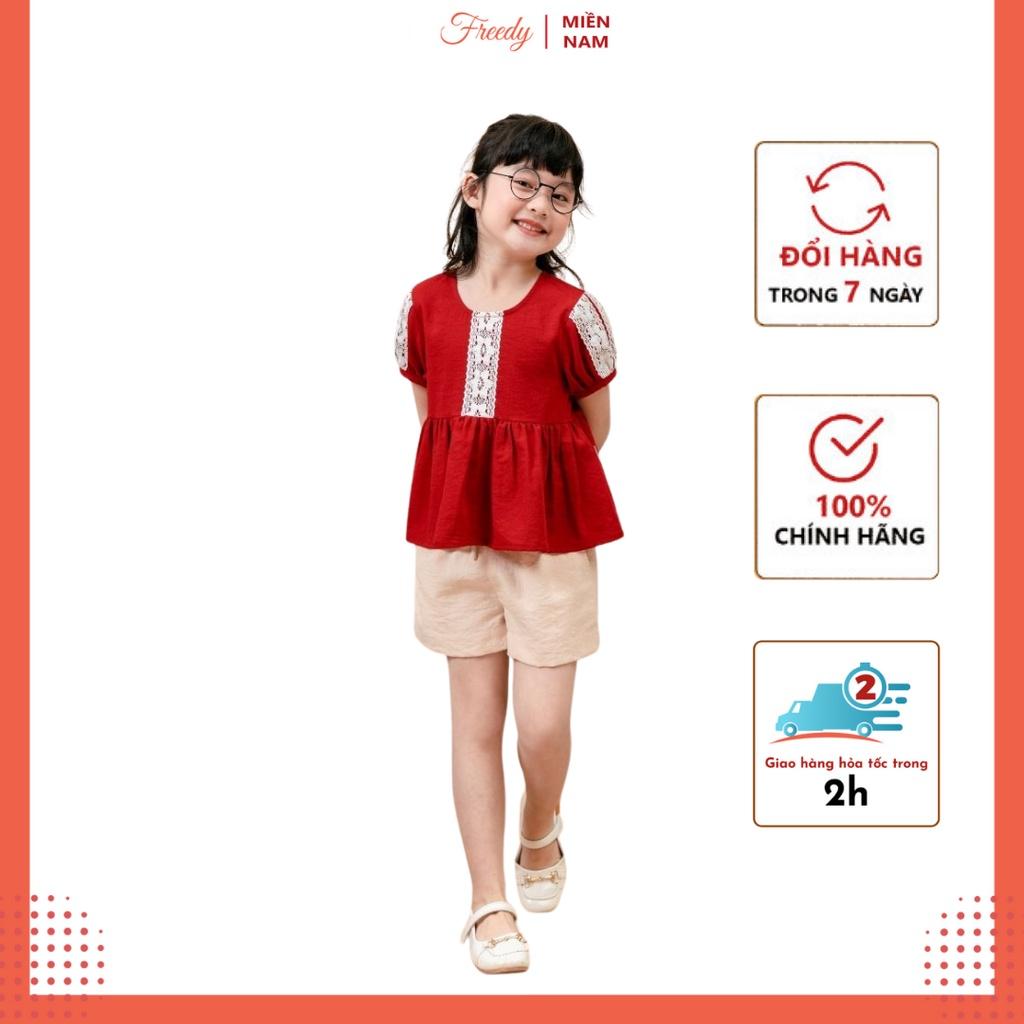 Đồ bộ bé gái ngắn tay cao cấp Freedy KBN2204