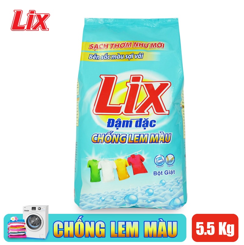 Bột giặt Lix đậm đặc chống lem màu 5.5kg EM558