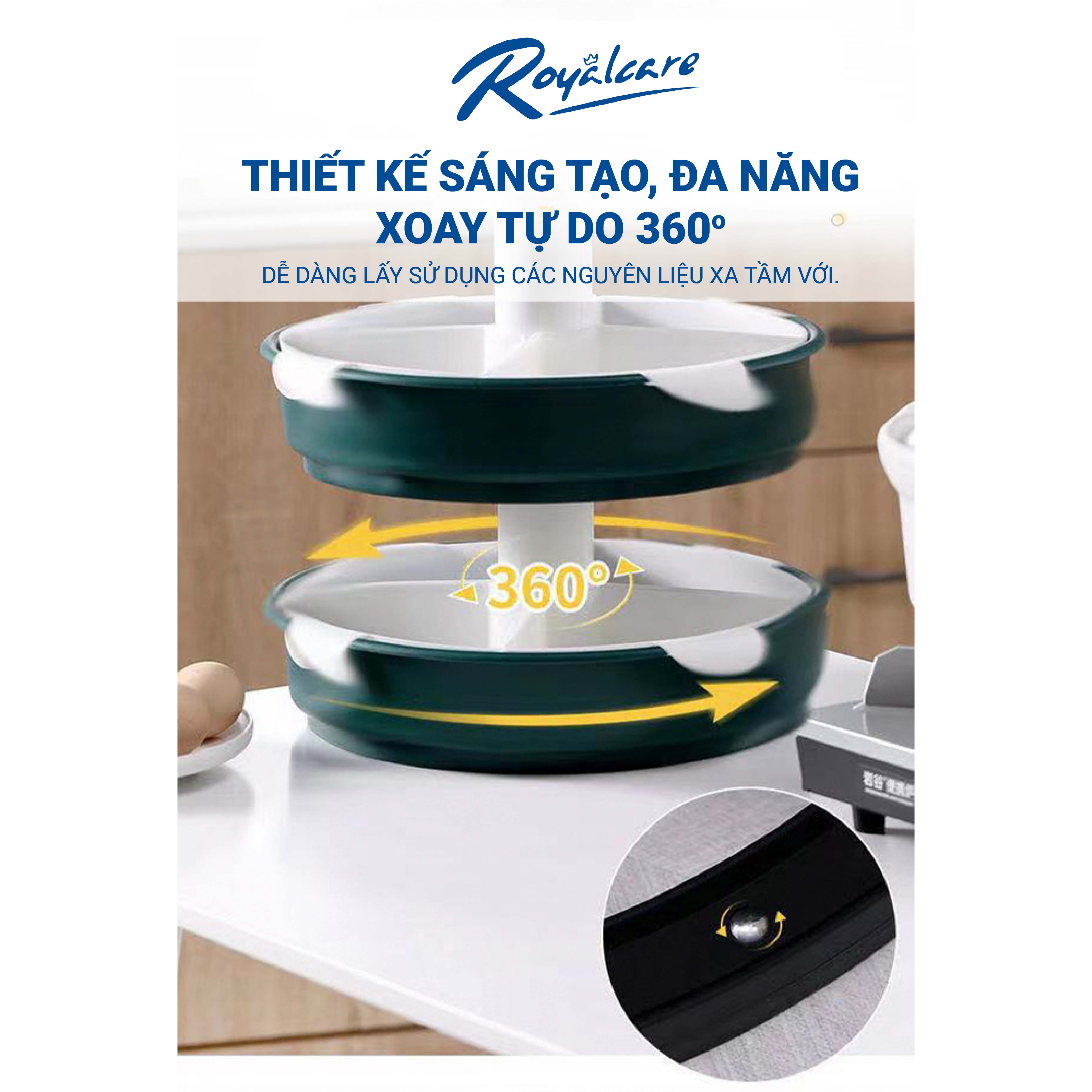 Khay đựng thức ăn , hoa quả , rau ăn lẩu đa năng Royal Care KL-2 xoay 360 độ nhiều ngăn phân loại thực phẩm