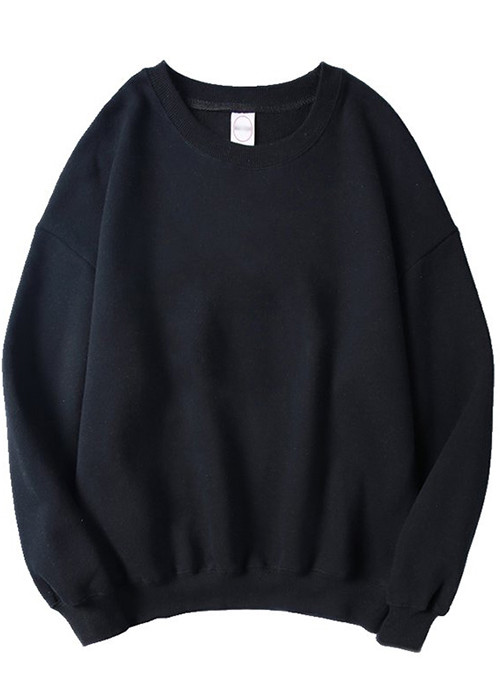 Áo sweater đen trơn form rộng unisex