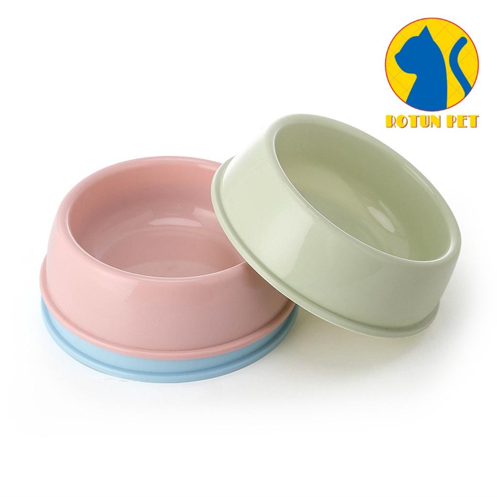 Bát ăn cho mèo chó thú cưng bằng nhựa dày cỡ vừa D15cm, D18cm