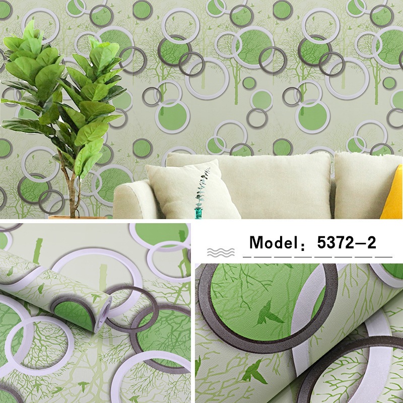 Combo 10 mét giấy dán tường, decal dán tường trang trí nhà cửa Ô TRÒN XANH LÁ khổ 45cm