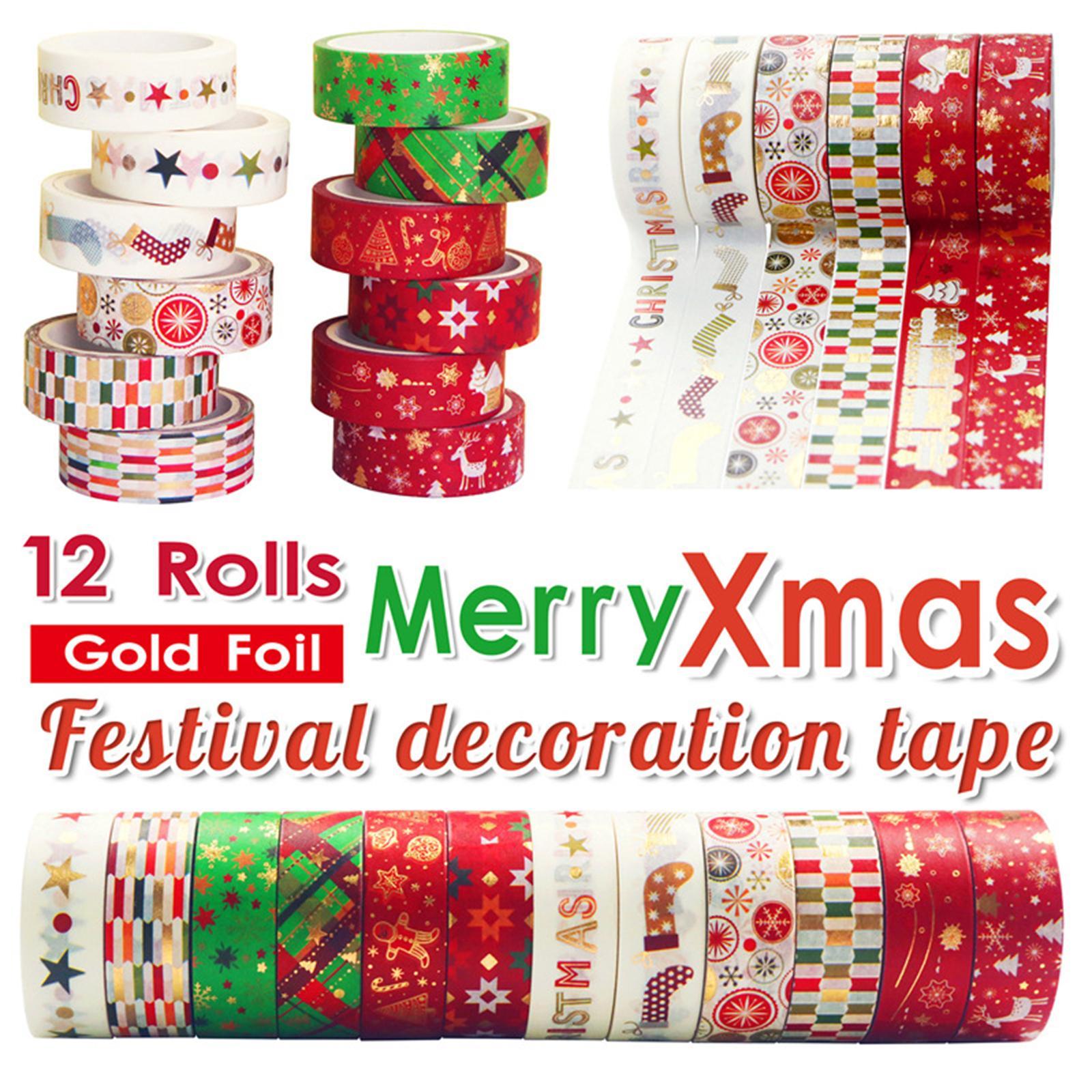 12 Roll Bronzing Washi Tape Adhesive Decorative Masking Tape for ...