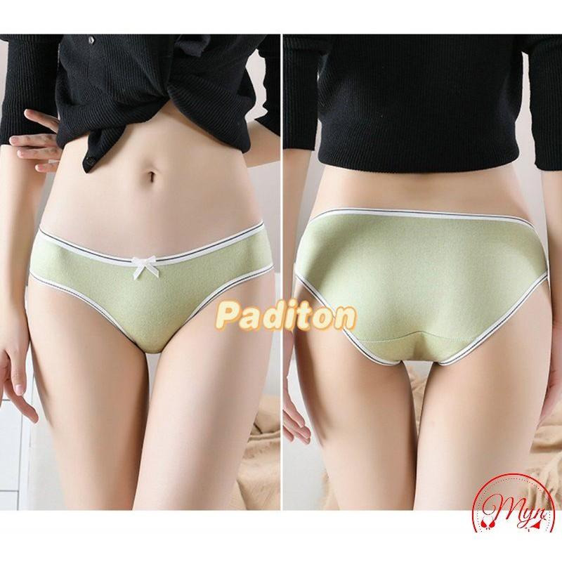 QUẦN LÓT COTTON CẠP ĐEN TRẮNG ĐÍNh NƠ SIêU XInh