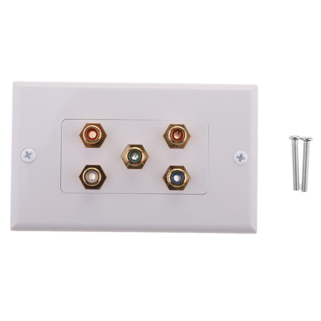 5 RCA Component insert Wall Plate Female to Female US