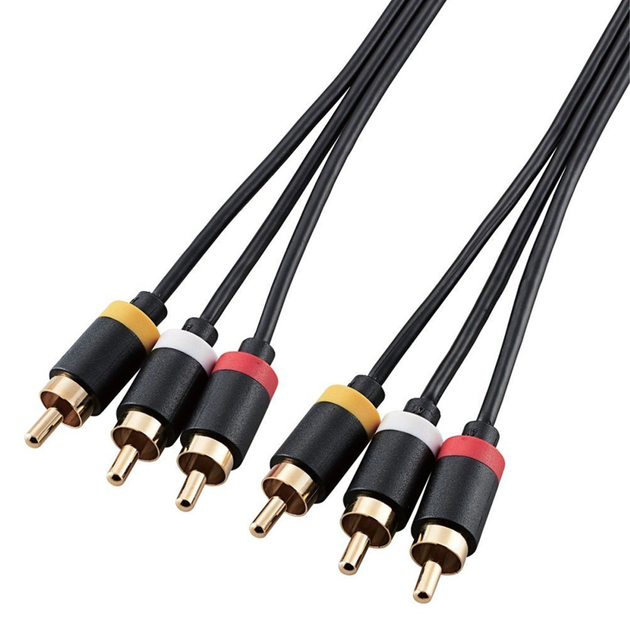 Cáp nối AV 3xRCA-3xRCA ELECOM DH-WRYN20 - Hàng Chính Hãng