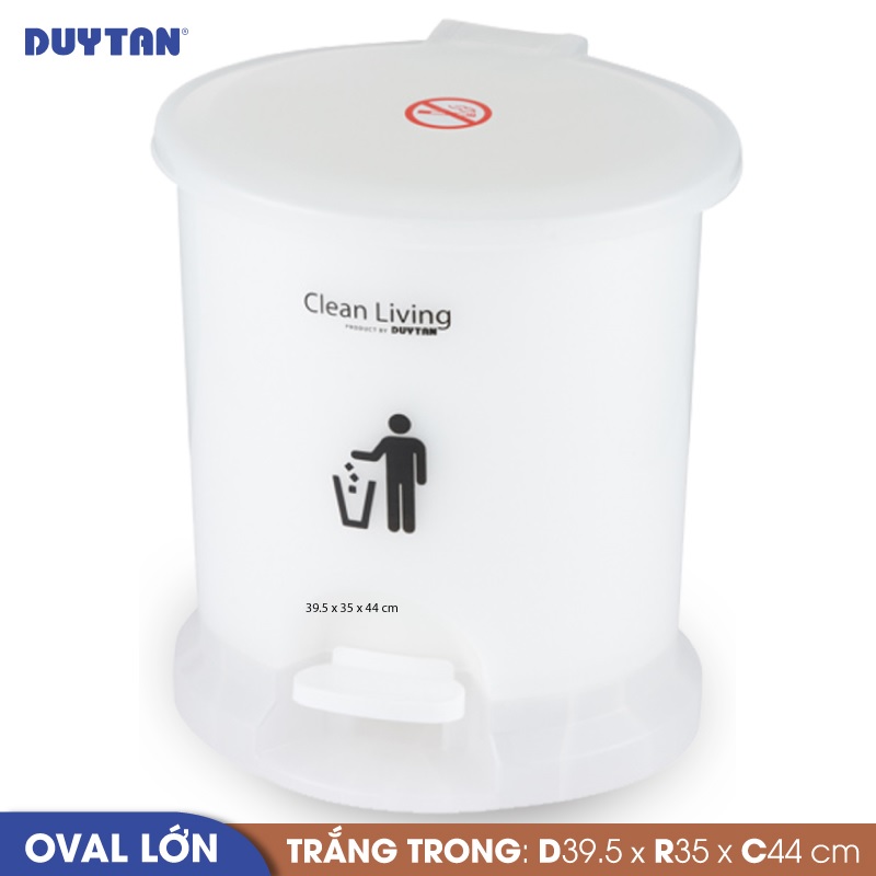 Thùng rác oval lớn nhựa Duy Tân (39.5 x 35 x 44 cm) - 22186 - Giao màu ngẫu nhiên - Hàng chính hãng