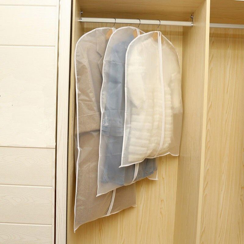5PC/SET Clothing Covers Clear Suit Bag Moth Proof Garment Bags Breathable Zipper Dust Cover Storage Bags for Suit Dance Clothes