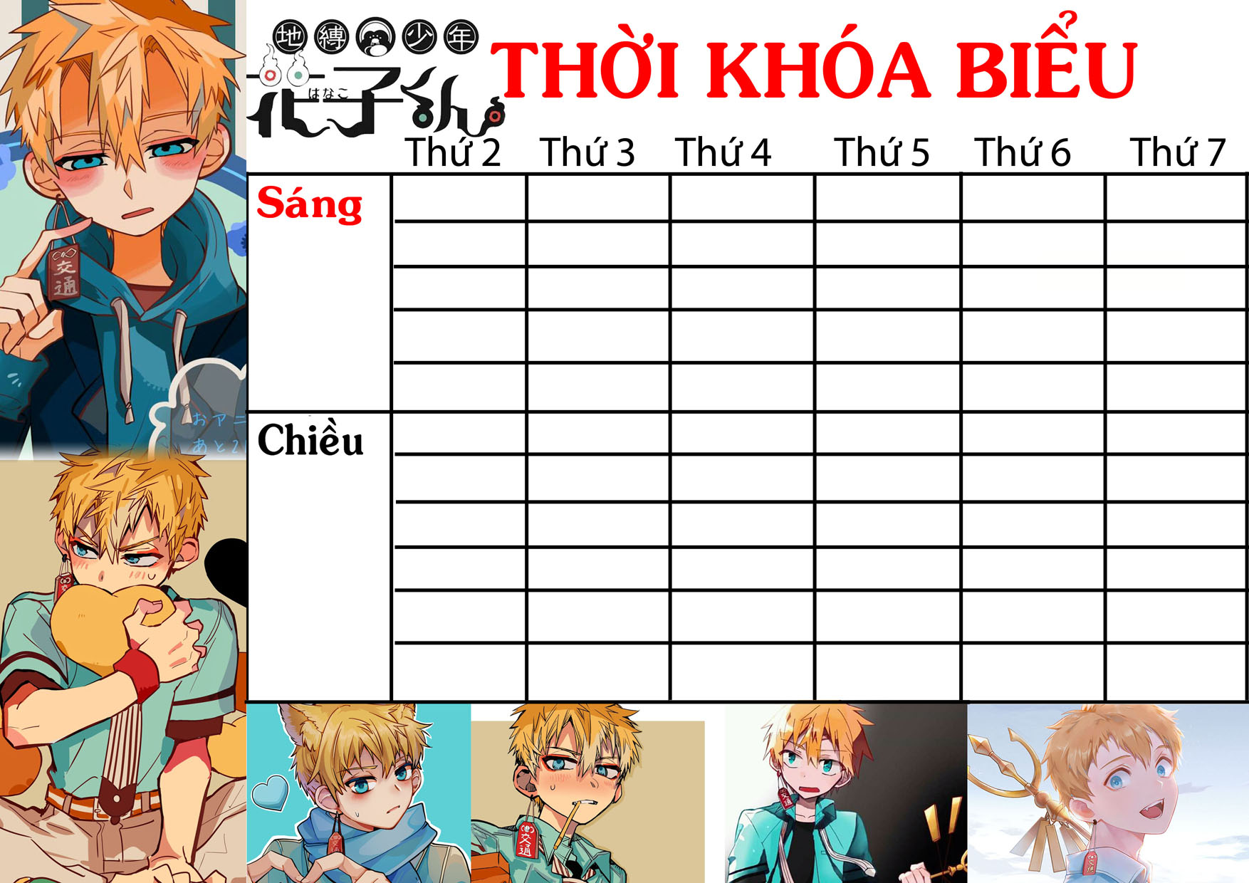 Mua COMBO 5 THỜI KHOÁ BIỂU Jibaku Shounen Hanako-kun nhiều mẫu khác nhau  15x21cm tại MPPshop | Tiki