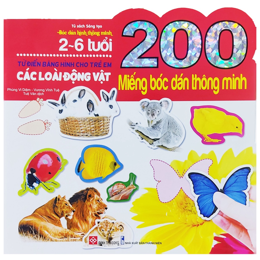Hình ảnh Sách - 200 miếng bóc dán thông minh cho bé từ 2 đến 6 tuổi - Các loài động vật