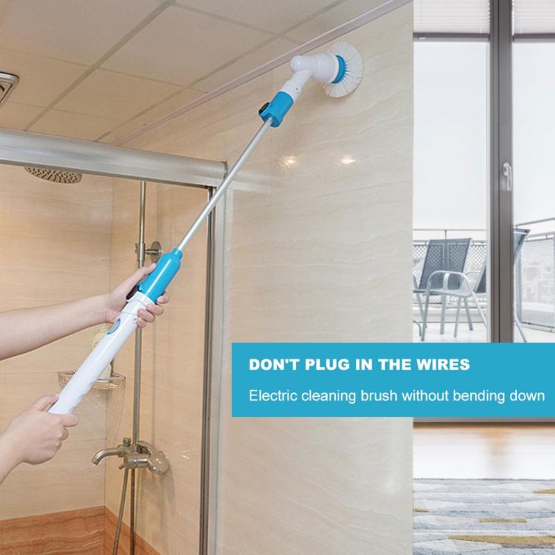 Bàn chải chà rửa vệ sinh đầu xoay Xiaomi chạy bằng điện cán dài sạc pin không dây dùng để làm sạch phòng tắm