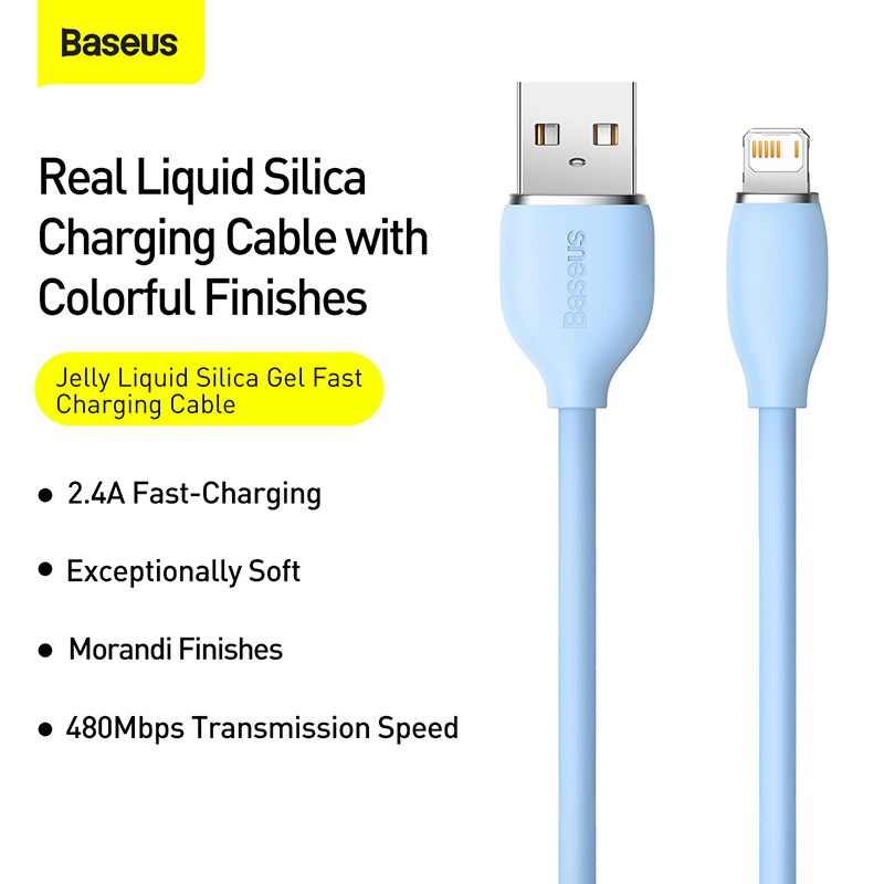 Cáp sạc nhanh USB to iP 2.4A Baseus Jelly Liquid Silica Gel Fast Charging Data Cable- hàng chính hãng