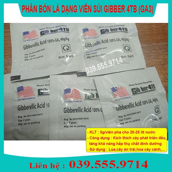 Combo 10 Viên Sủi Trắng GA3 siêu kích thích tăng trưởng cây trồng gói 5g