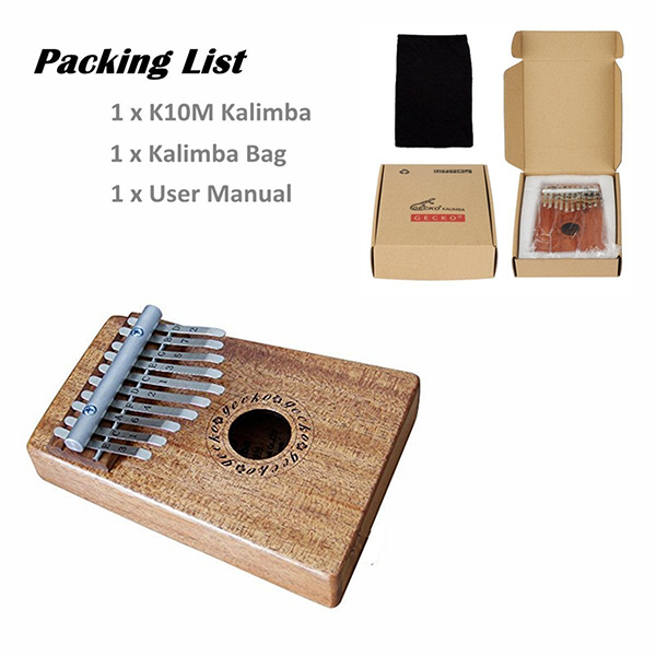 Đàn Kalimba 10 Phím Gỗ Mahogany Gecko K10M Kèm Hộp Đựng