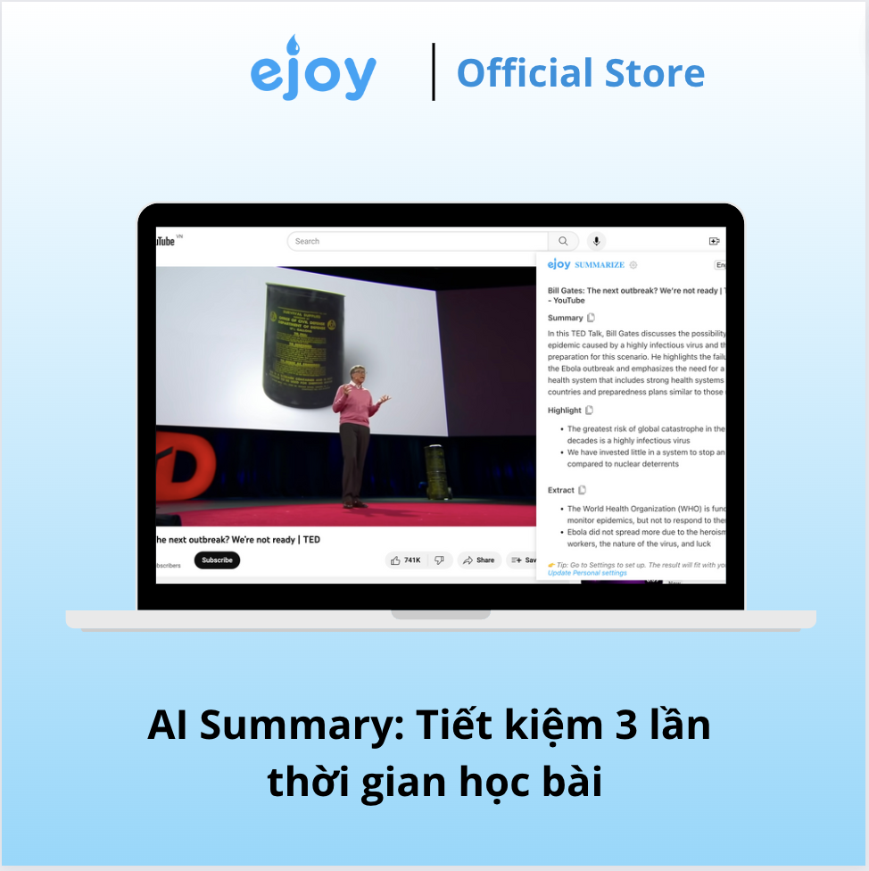 Gói học Tiếng Anh [PRO-DICT] 6 tháng - Tra cứu kiến thức bằng AI trên mọi nền tảng, xem video song ngữ