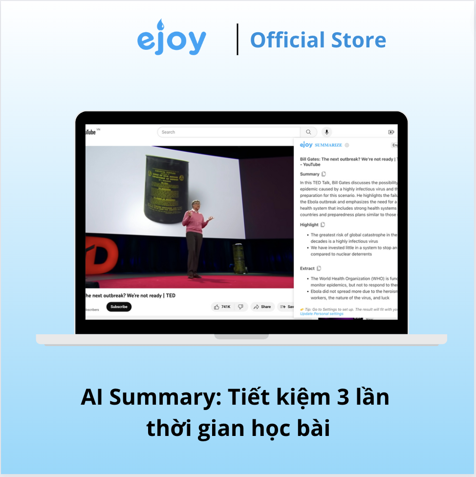 Gói học Tiếng Anh 3 tháng - Tra cứu kiến thức bằng AI trên mọi nền tảng, xem video song ngữ