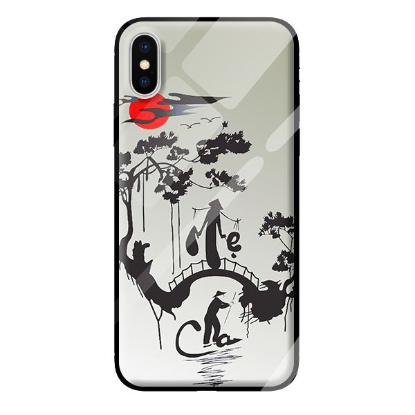 Ốp kính cường lực cho iPhone XS MAX thư pháp 1 - Hàng chính hãng