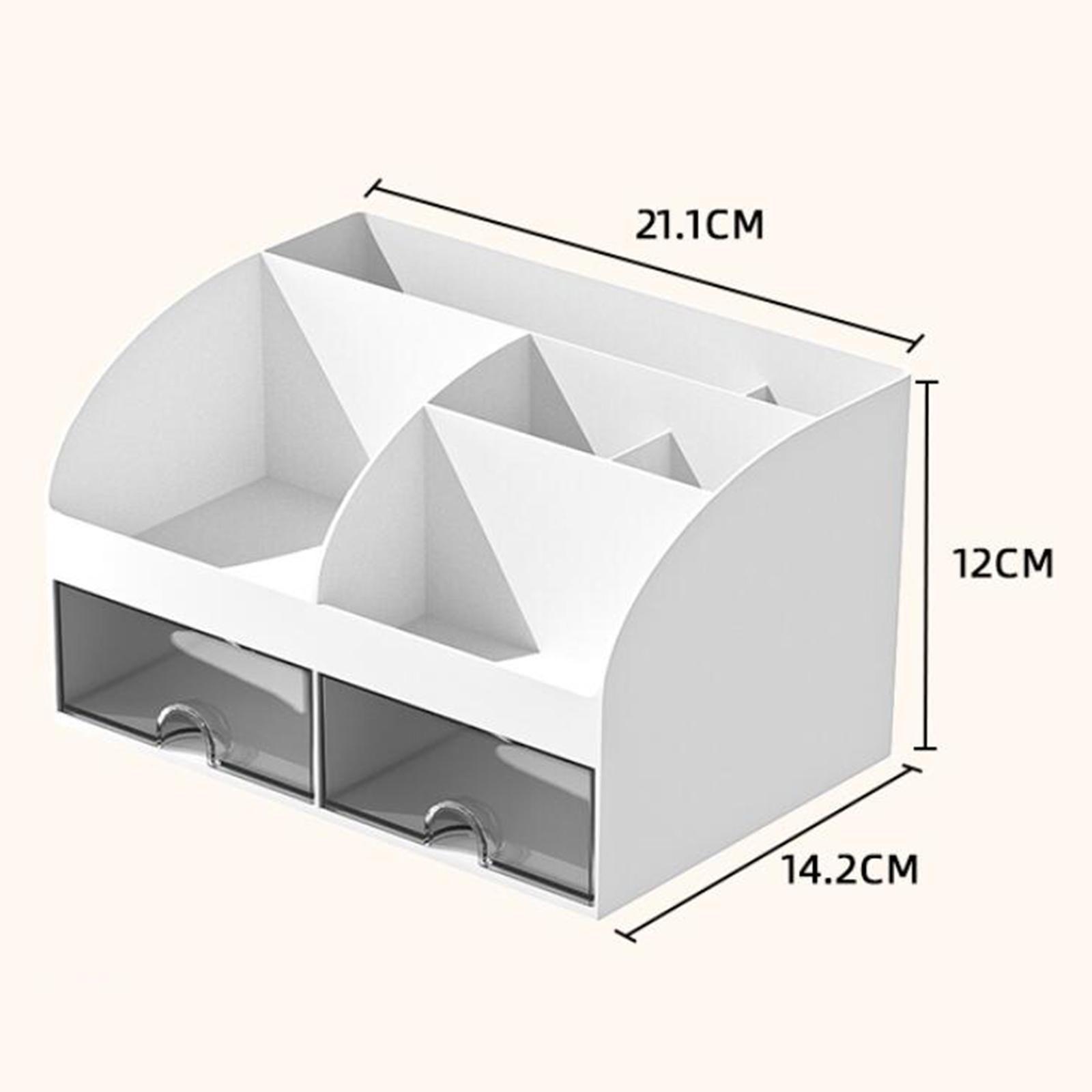 Desk Organizer with Drawers Makeup Brush Storage Holder Cosmetic Desk Accessories Makeup Organizer for Office Counter Dresser